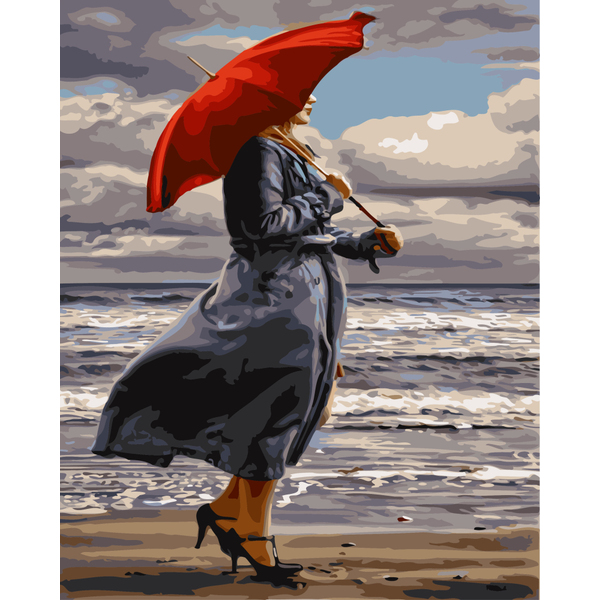 Картина по номерам Люди на картинах - Вітер з моря дув