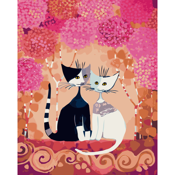 Картина по номерам Тварини, птахи та риби - Казкові котики