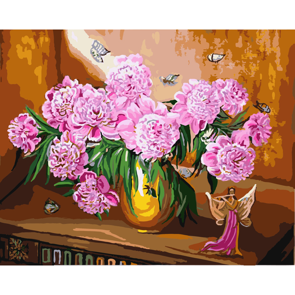 Картина по номерам Квіти - Цветы и фея