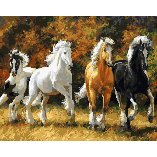 Картина по номерам Тварини, птахи та риби - Вільний табун