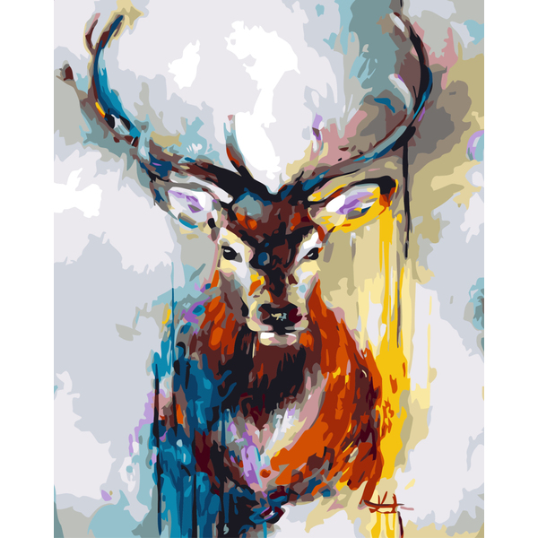 Картина по номерам Тварини, птахи та риби - Красочный олень