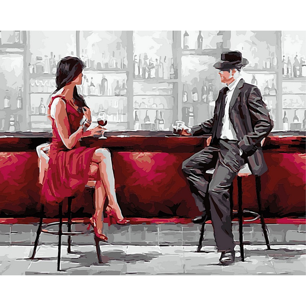 Картина по номерам Люди на картинах - За барной стойкой