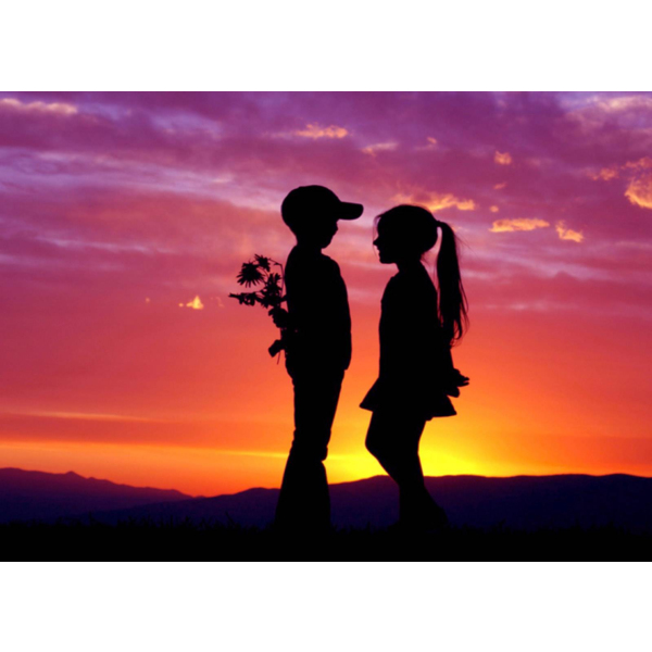 Картина по номерам Діти та ангели - На заході сонця