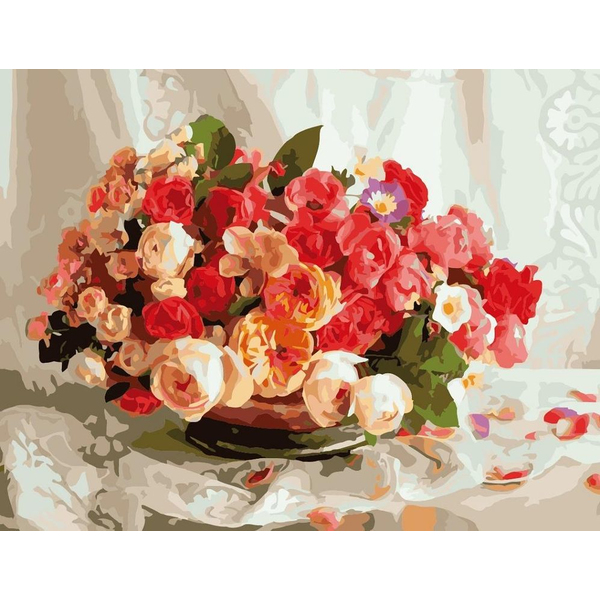 Картина по номерам Квіти - Чайные розы
