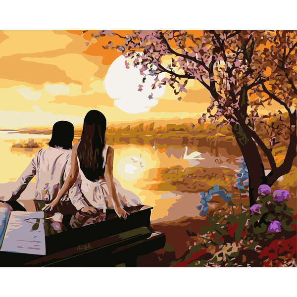 Картина по номерам Люди на картинах - Пара у озера