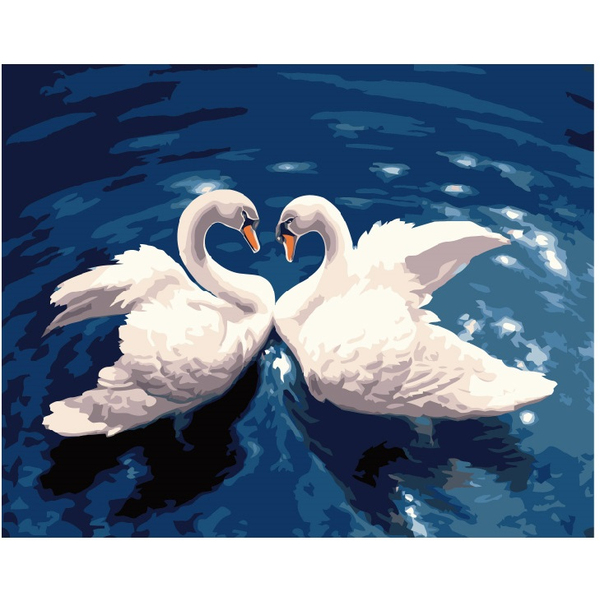 Картина по номерам Тварини, птахи та риби - Лебединий танок