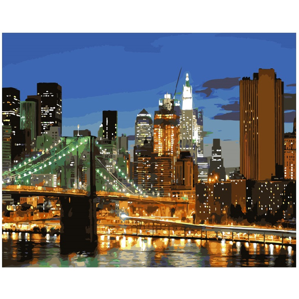 Картина по номерам Города - Міст в Нью-Йорку