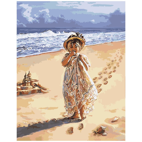 Картина по номерам Люди на картинах - Дівчинка на березі