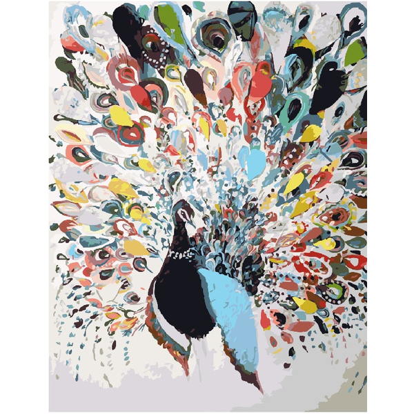 Картина по номерам Тварини, птахи та риби - Красочный павлин