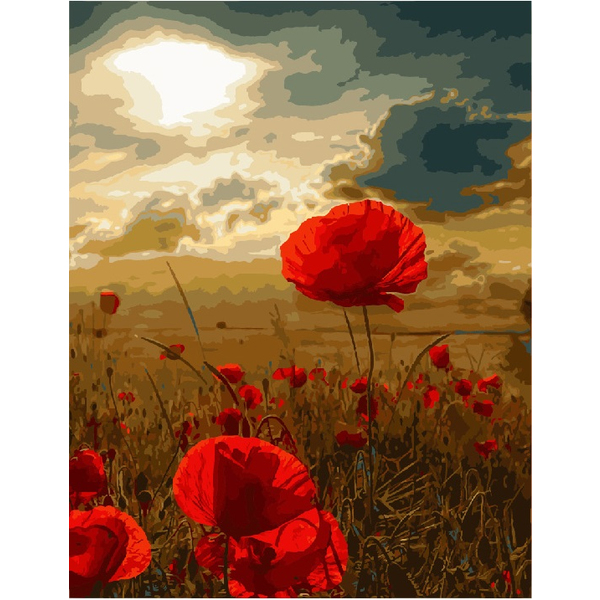 Картина по номерам Українські міста та ландшафти - Поле маков