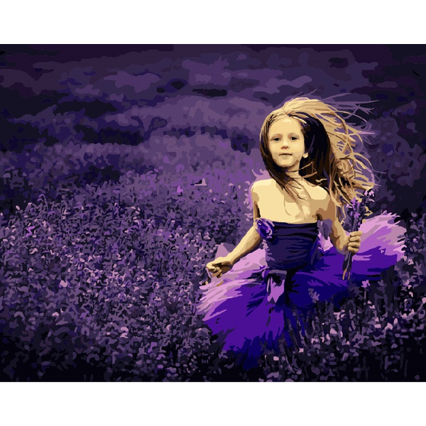 Картина по номерам Люди на картинах - Дівчинка у лавандовому полі