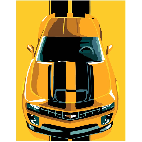 Картина по номерам Кораблі, автомобілі та літаки - Жовте авто