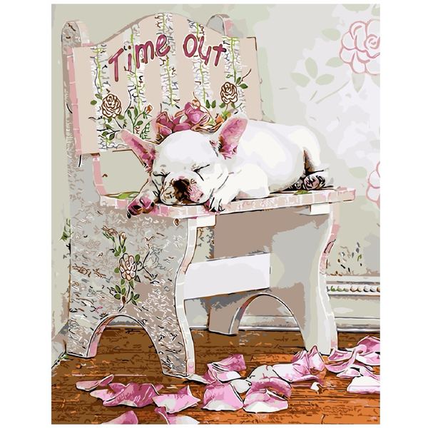 Картина по номерам Тварини, птахи та риби - Спящий бульдог