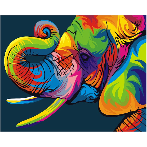 Картина по номерам Для початківців - Райдужний слон
