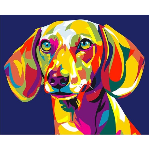 Картина по номерам Для початківців - Райдужна такса