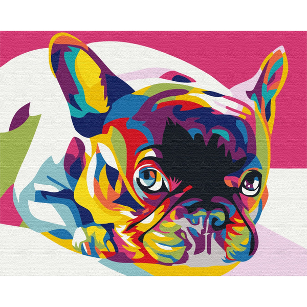 Картина по номерам Поп Арт - Райдужний французький бульдог