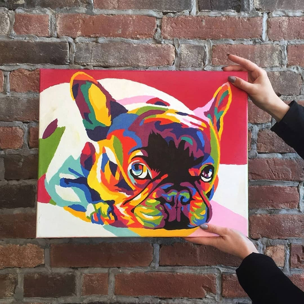 Картина по номерам Поп Арт - Райдужний французький бульдог