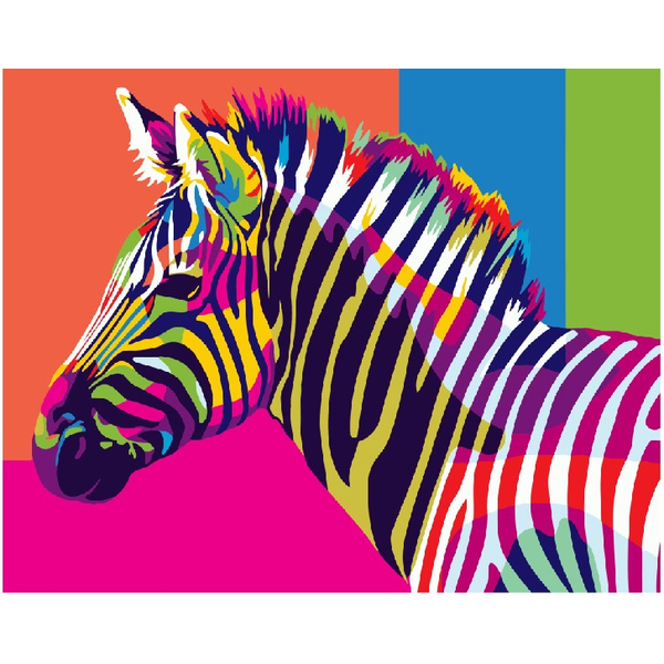 Картина по номерам Поп Арт - Райдужна зебра