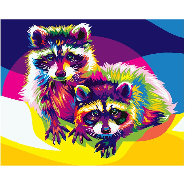Картина по номерам Поп Арт - Веселкові єноти