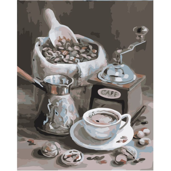 Картина по номерам Квіти - Утренний кофе