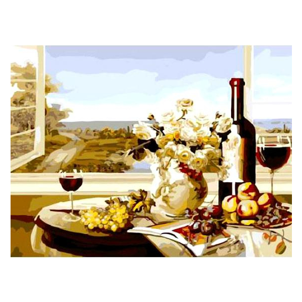 Картина по номерам Квіти - Винный натюрморт