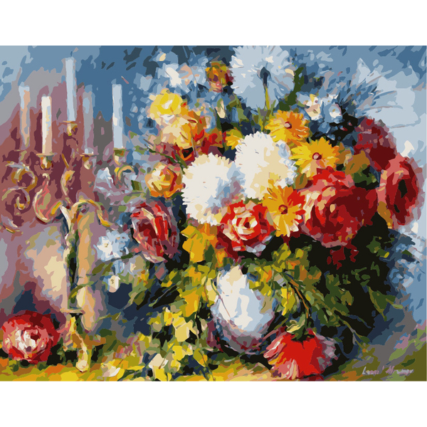 Картина по номерам Квіти - Букет в вазе