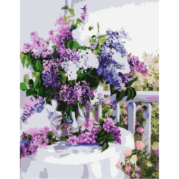 Картина по номерам Квіти - Бузок