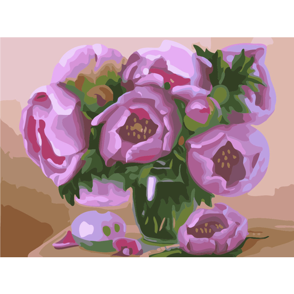 Картина по номерам Квіти - Ніжні півонії