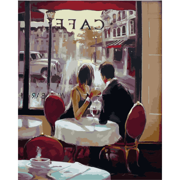 Картина по номерам Люди на картинах - Свидание в кафе