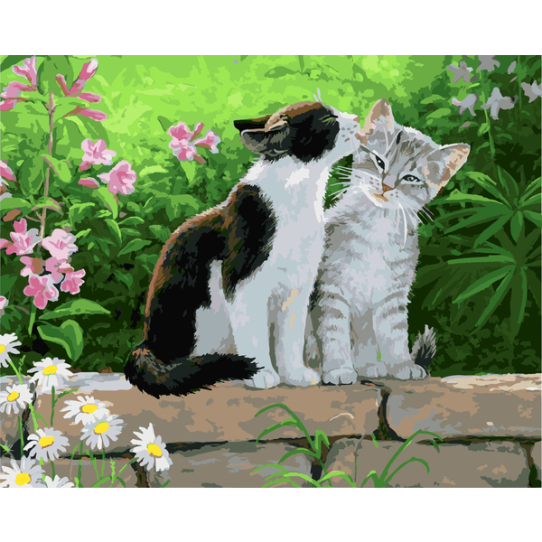 Картина по номерам Тварини, птахи та риби - Пара котят