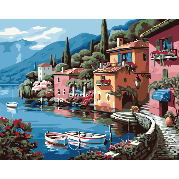 Картина по номерам Природа - Утро на берегу озера