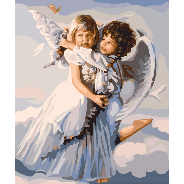 Картина по номерам Діти та ангели - Обійми ангелів