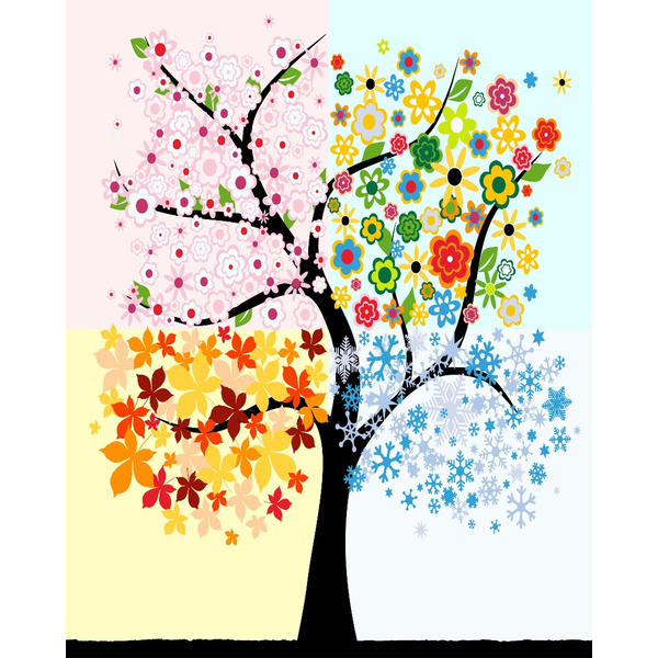 Картина по номерам Квіти - 4 сезона