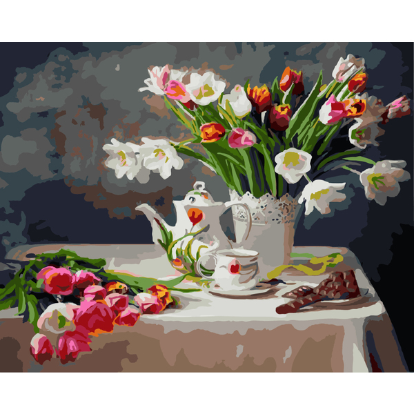Картина по номерам Квіти - Весняний натюрморт
