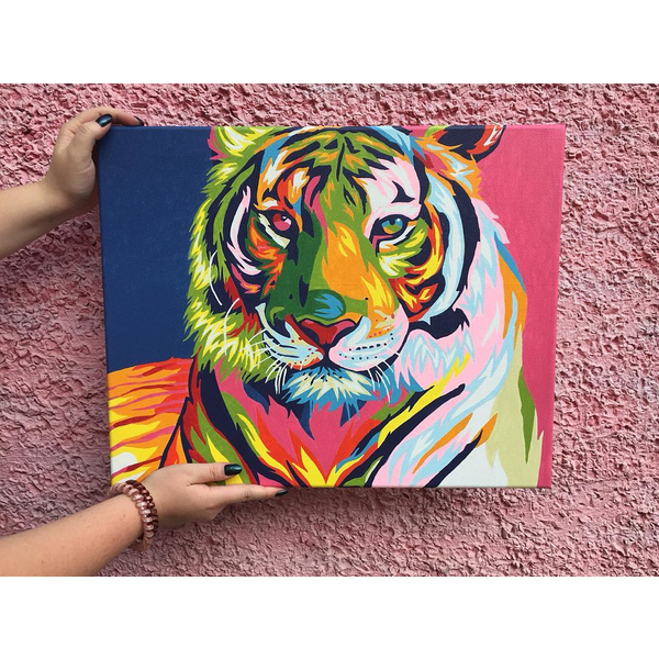 Картина по номерам Поп Арт - Тигр в стилі поп арт