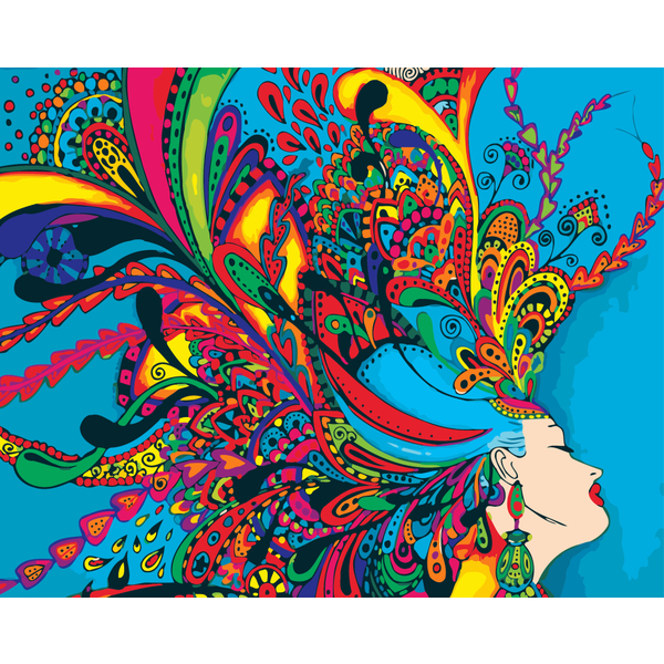 Картина по номерам Люди на картинах - Девушка-абстракция