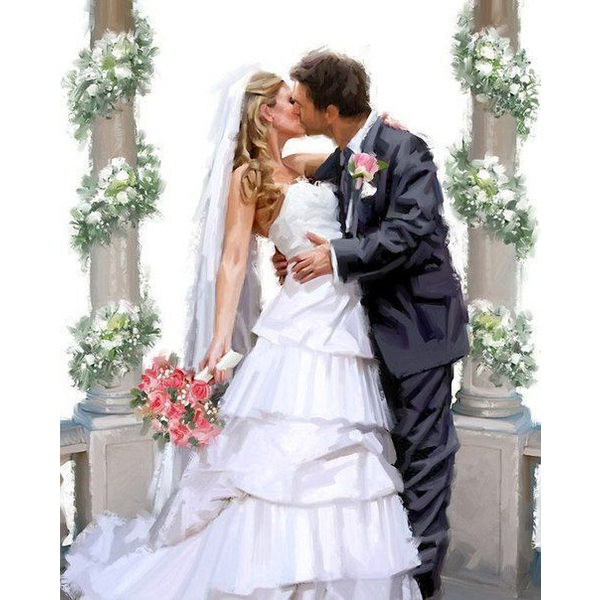 Картина по номерам Люди на картинах - Молодожены в арке