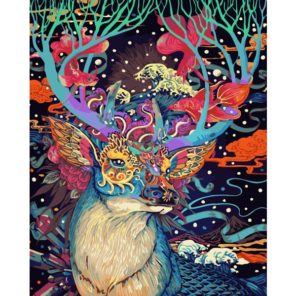 Картина по номерам Тварини, птахи та риби - Фантазийный олень