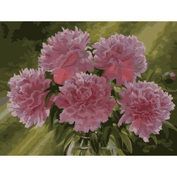 Картина по номерам Квіти - Розовые пионы в вазе