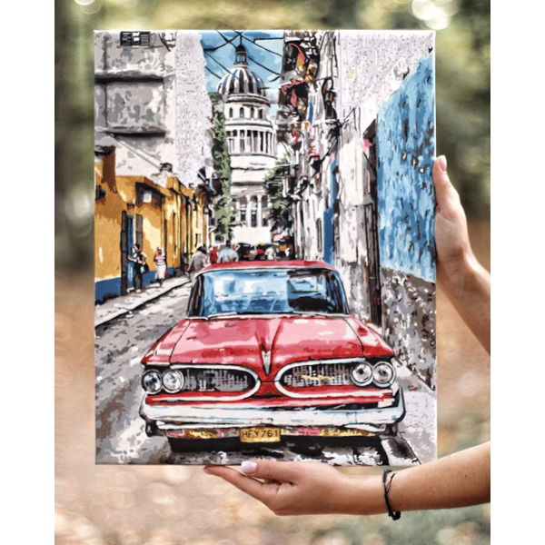 Картина по номерам Пейзажі - Винтажное авто в старой Гаване