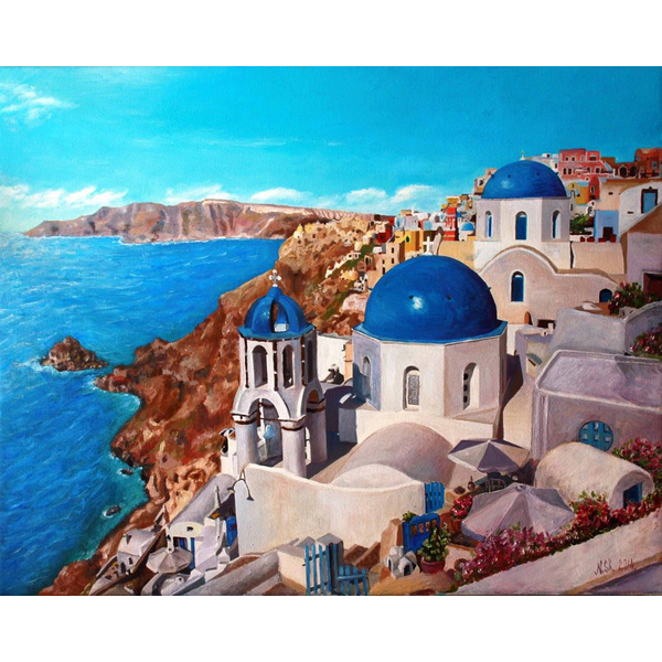 Картина по номерам Города - Санторіні