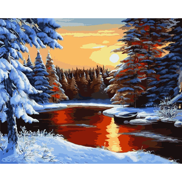 Картина по номерам Пейзажі - Рассвет зимой