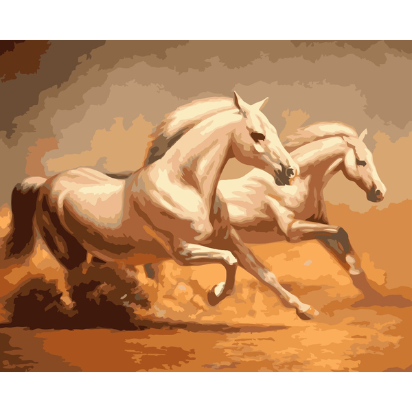 Картина по номерам Тварини, птахи та риби - Лошади на диком западе