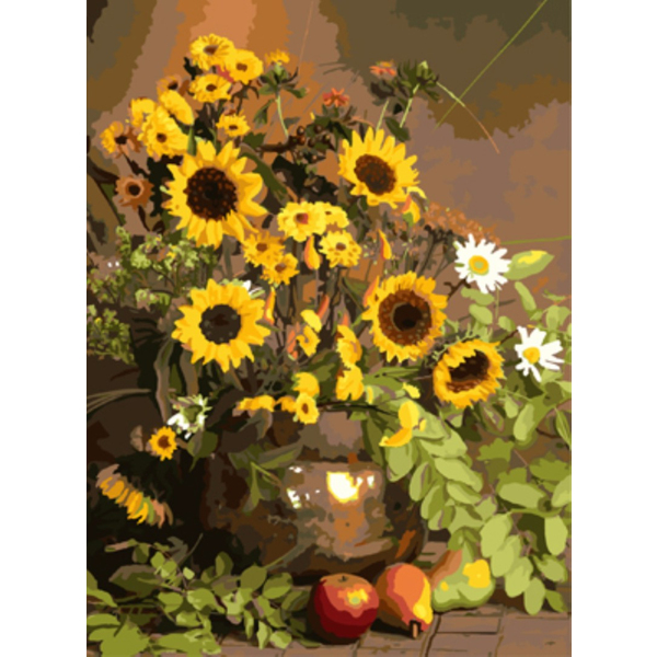 Картина по номерам Квіти - Натюрморт с подсолнухами