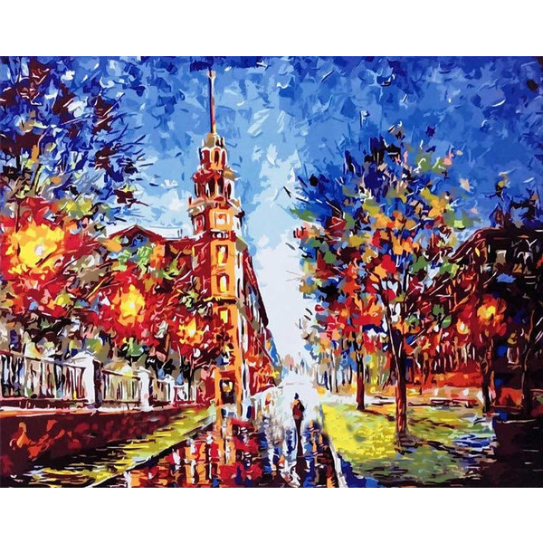 Картина по номерам Пейзажі - Дом под шпилем