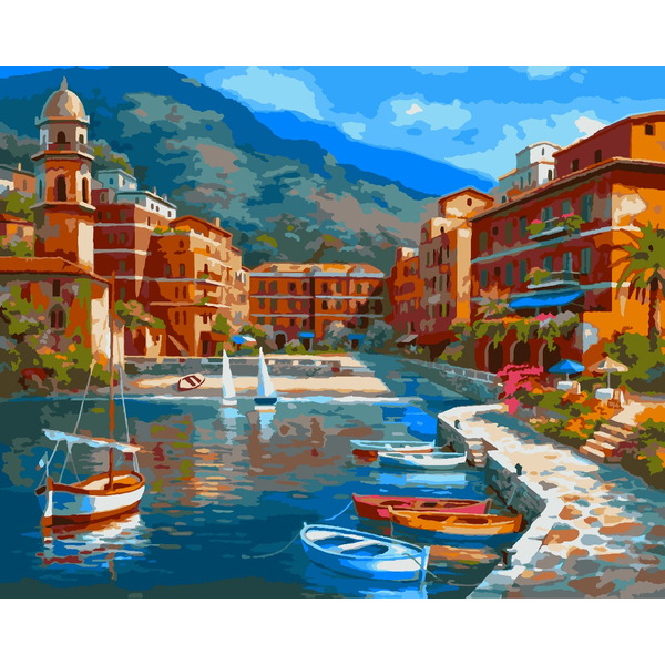 Картина по номерам Природа - Утро в затоке