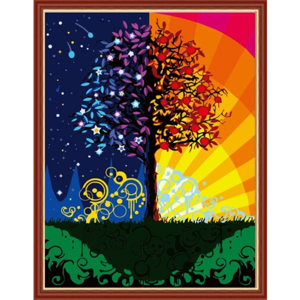 Картина по номерам Квіти - День и ночь