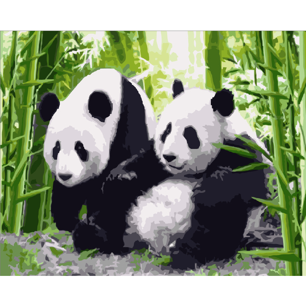 Картина по номерам Тварини, птахи та риби - Панды