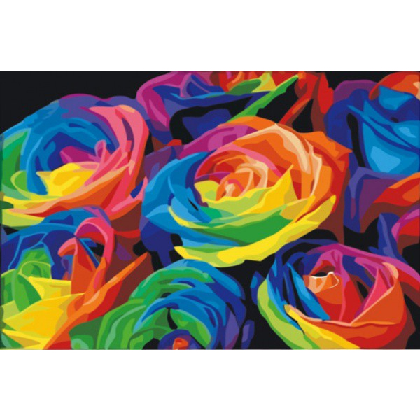 Картина по номерам Квіти - Красочные розы