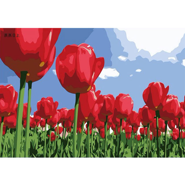 Картина по номерам Квіти - Поле тюльпанов